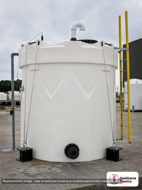 Snyder Industries Snyder 1550 Gallon Vertical Double Wall XLPE Liquid Chemical Storage Tank in White. 1550 gallon capacity