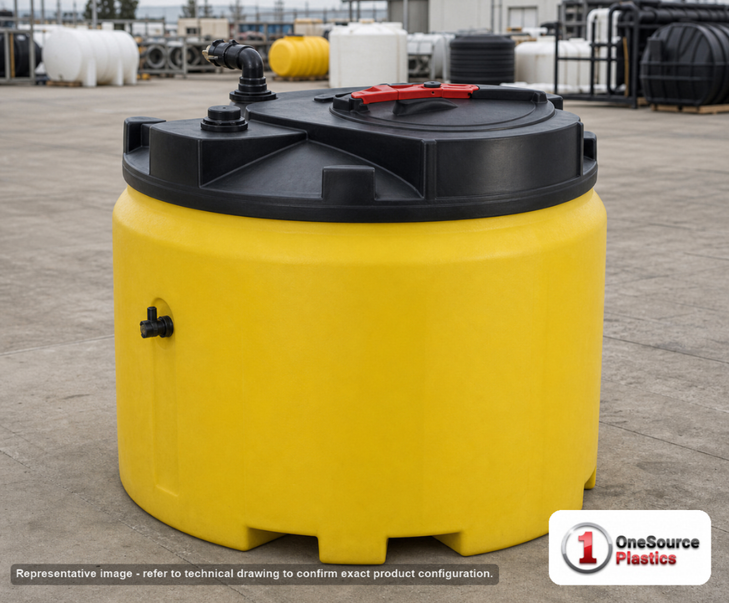 Snyder Industries 1000 Gallon Plastic Vertical Double Wall Waste Oil Tank in Yellow. 1000 gallon capacity; High Density
