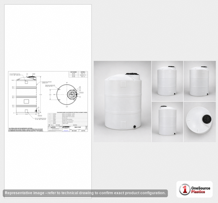 Snyder Industries 1500 Gallon HDPE Vertical Liquid Storage Tank