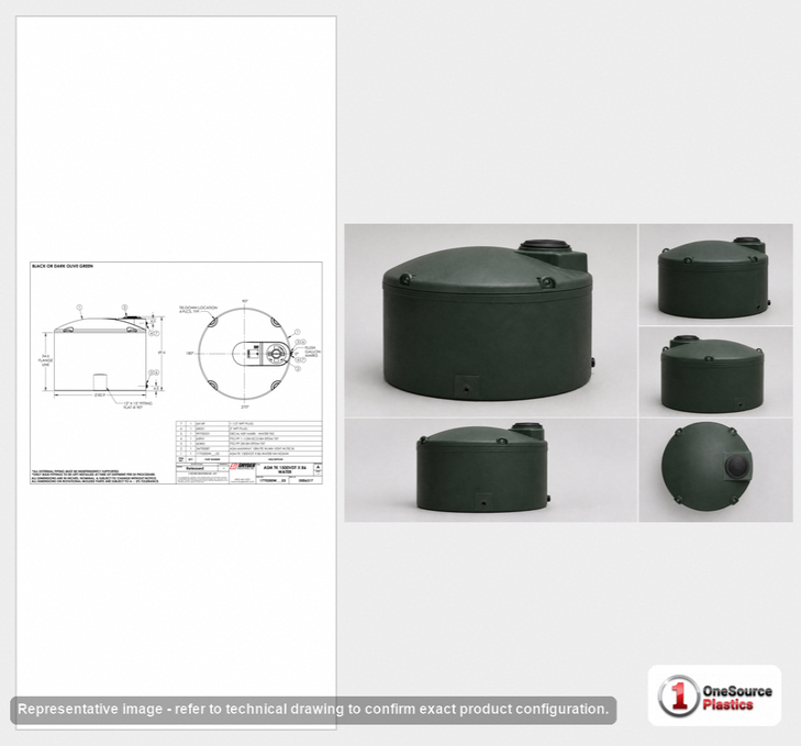 Snyder Industries 1500 Gallon Plastic Vertical Water Storage Tank in Green