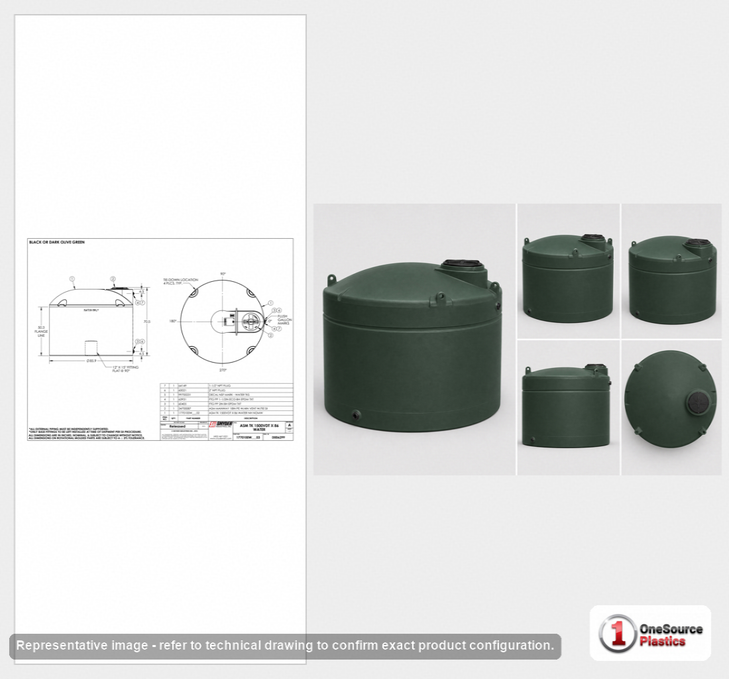 Snyder Industries 1500 Gallon Plastic Vertical Water Storage Tank in Green