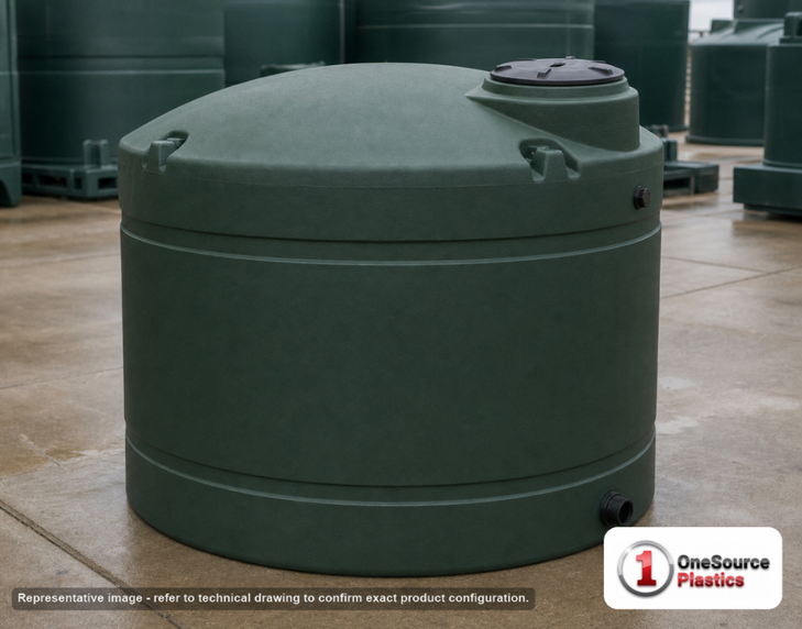 Snyder Industries 2600 Gallon Plastic Vertical Water Storage Tank in Green. 2600 gallon capacity; High Density Linear