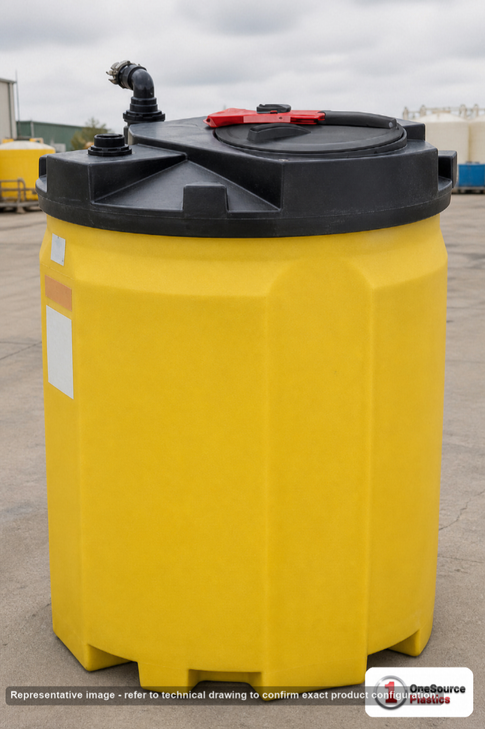 Snyder Industries 405 Gallon Used Oil Containment Tank. High Density Linear Polyethylene; Yellow; 73" H x 48" W x 48" L.