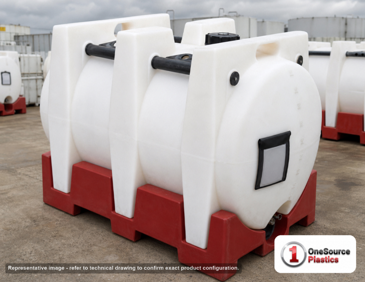 Snyder Industries 550 Gallon Plastic Stackable IBC Tote Tank Megatainer System. High Density Linear Polyethylene; White; 60"