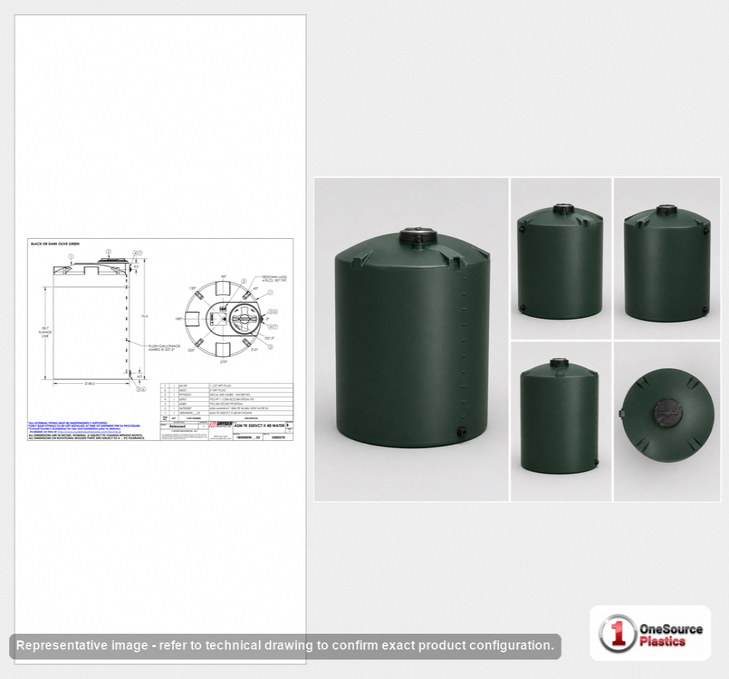 Snyder Industries 550 Gallon Plastic Vertical Water Storage Tank in Green