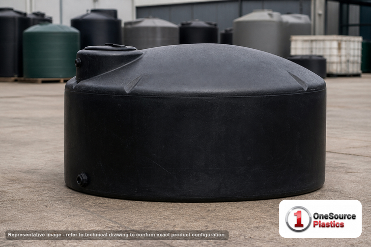 Norwesco 100 Gallon Doorway Water Storage Tank with Slimline Design in Black. Polyethylene; Black; 45" H x 22" W x 38" L.
