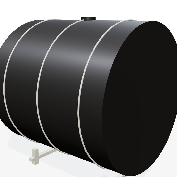Norwesco 1000 Gallon Horizontal Tank - black, polyethylene, 90" L x 78" W x 55" H