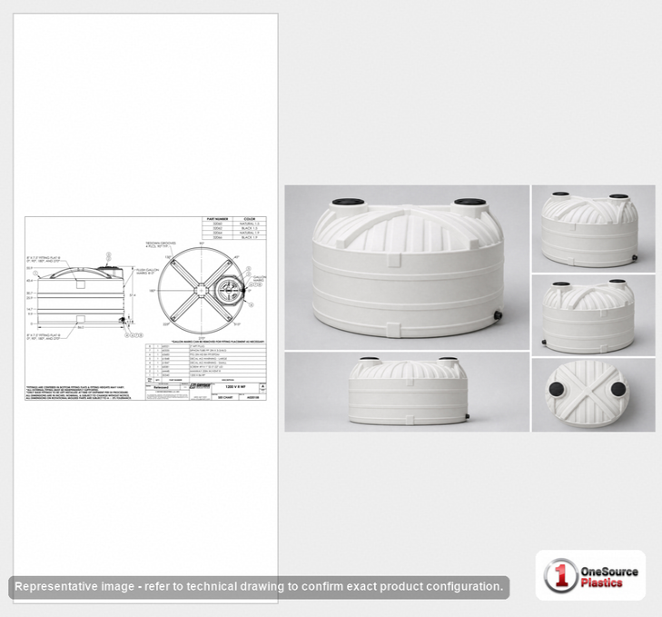 Snyder Industries 1200 Gallon Plastic Vertical Liquid Storage Tank in White