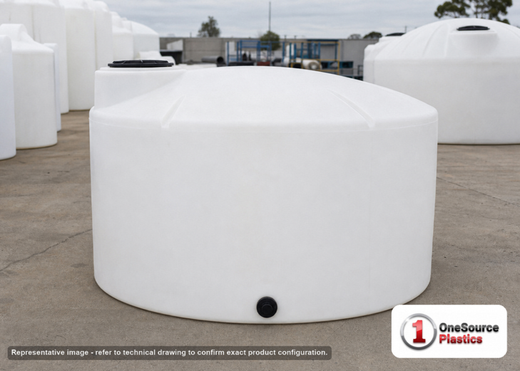 Norwesco 1500 Gallon Hauling Water Storage Tank with Low Profile Design in White. Manufacturer part number N-41392.
