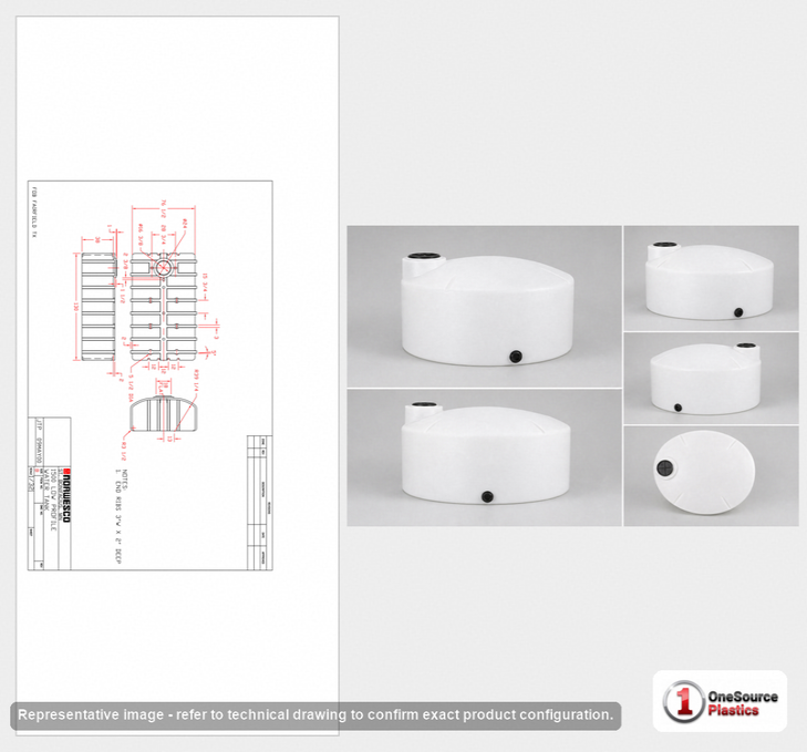 Norwesco 1500 Gallon Hauling Water Storage Tank with Low Profile Design in White