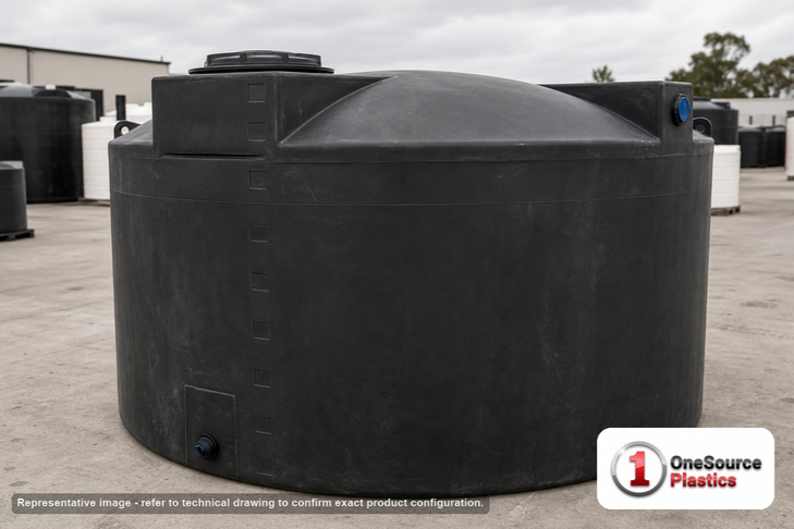 Bushman 1500 Gallon Water Storage Tank Black. Polyethylene; Black; 75" H x 88" W x 88" L.