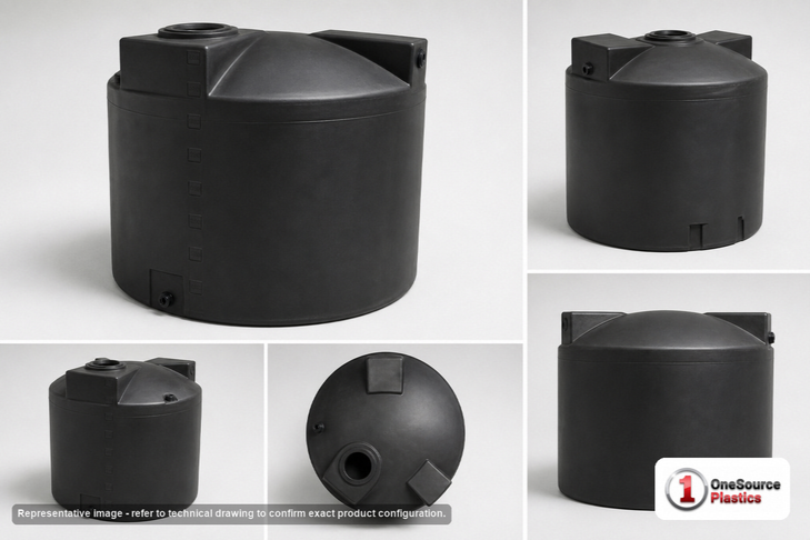 Bushman 1500 Gallon Water Storage Tank Black