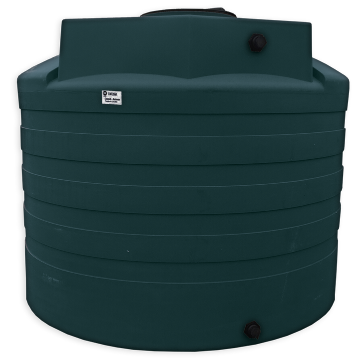 Bushman 2650 Gallon Plastic Vertical Liquid Storage Tank in Dark Green