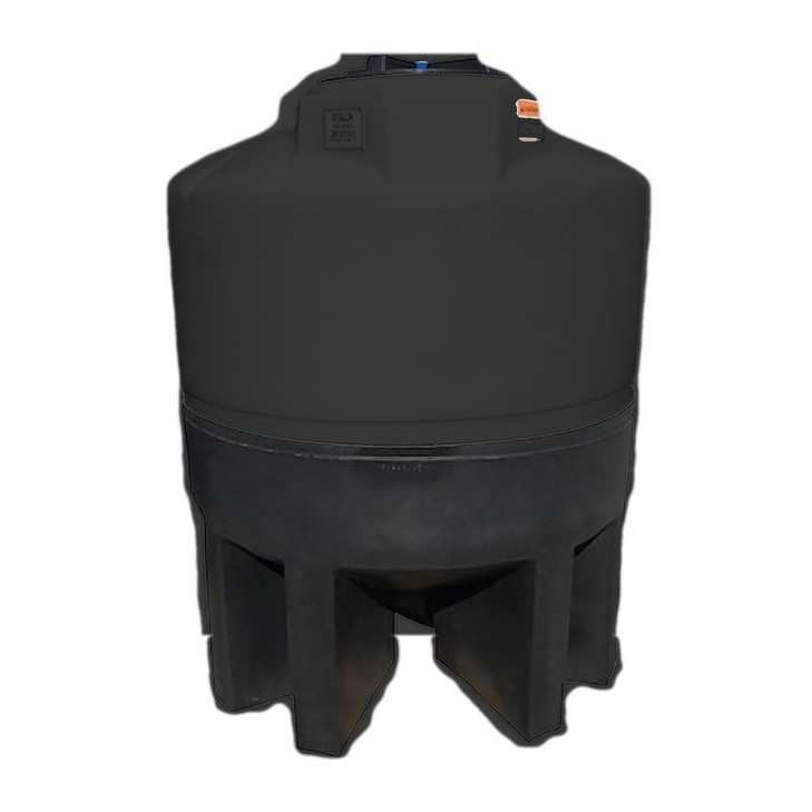 LOCKED - Norwesco N-43730 300 gallon 30 degree cone bottom tank in black with black poly stand