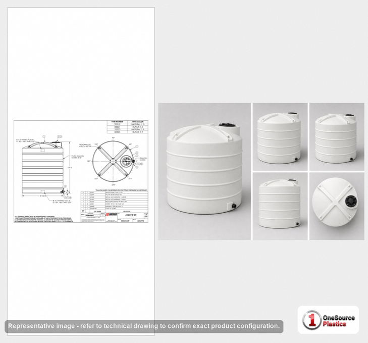 Snyder Industries 4100 Gallon Plastic Vertical Liquid Storage Tank in White