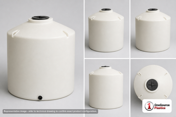 Chem-Tainer 500 Gallon Plastic Vertical Liquid Storage Tank