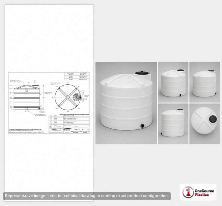 Snyder Industries 5000 Gallon Plastic Vertical Liquid Storage Tank in White
