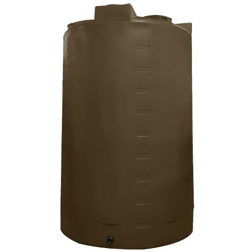 Bushman 5000 Gallon Plastic Vertical Rainwater Harvesting Tank in Dark Brown