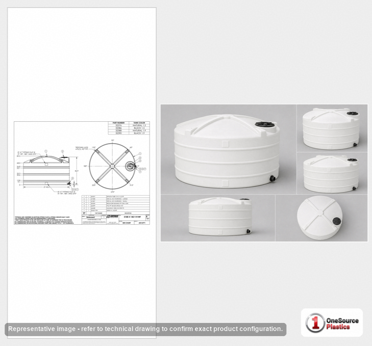 Snyder Industries 5100 Gallon Plastic Vertical Liquid Storage Tank in White