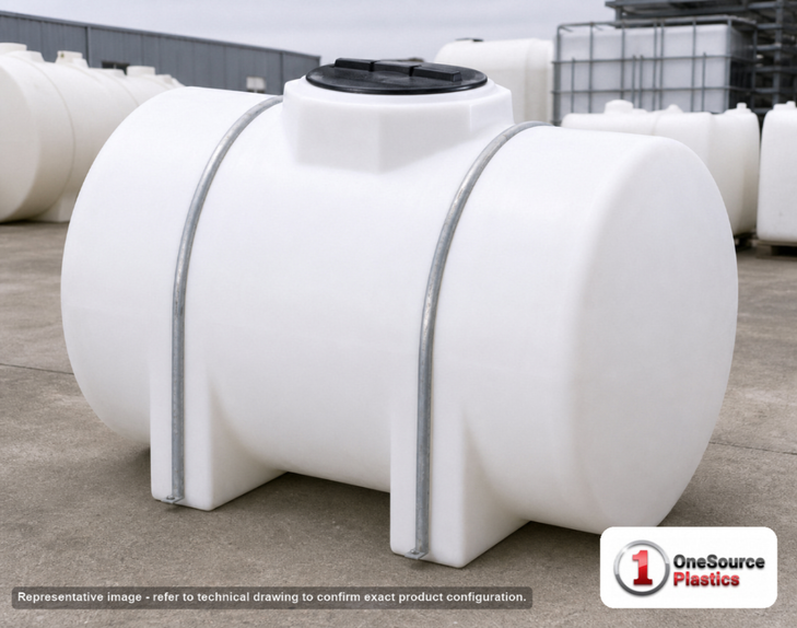 Norwesco 525 Gallon Horizontal Leg Tank without Fittings in White. Manufacturer part number N-40195.