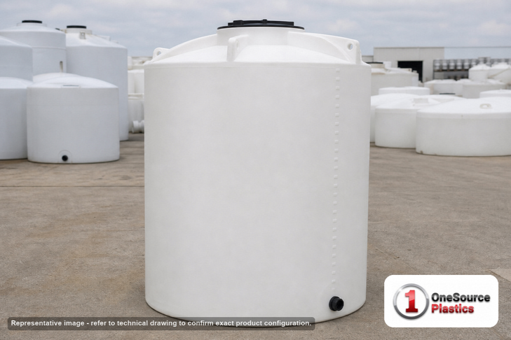 Snyder Industries 550 Gallon HDPE Liquid Storage Tank with ASTM Certification in White- Marked Tree. High Density Linear