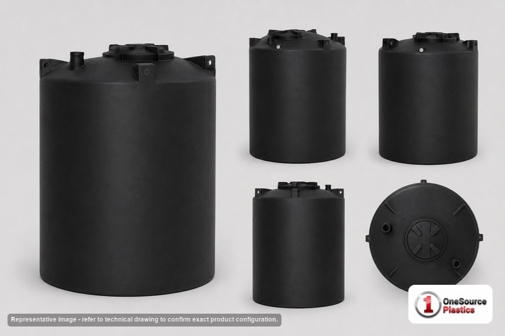 Snyder Industries 6900 Gallon Heavy Duty Vertical Liquid Storage Tank in Black 1.9 sg
