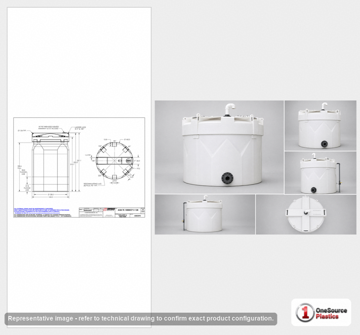 Snyder Industries 10,000 Gallon HDLPE Captor Double Wall Liquid Storage Tank - 1.5 Specific Gravity