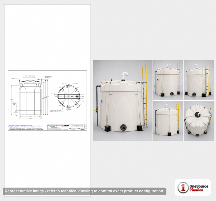 Snyder Industries 10,000 Gallon XLPE Captor Double Wall Liquid Storage Tank - 1.9 specific gravity