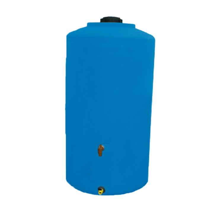 Bushman 100 Gallon Plastic Vertical Emergency Water Storage Tank in Blue