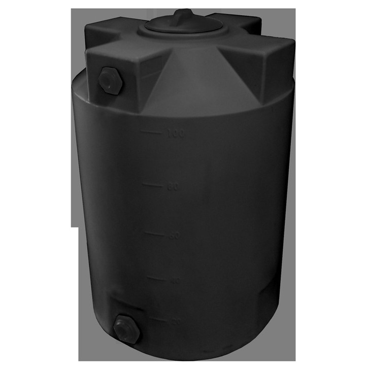 Bushman 100 Gallon Plastic Vertical Liquid Storage Tank in Black