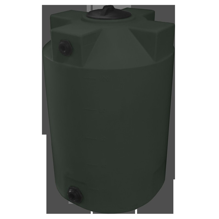 Bushman 100 Gallon Plastic Vertical Liquid Storage Tank in Dark Green