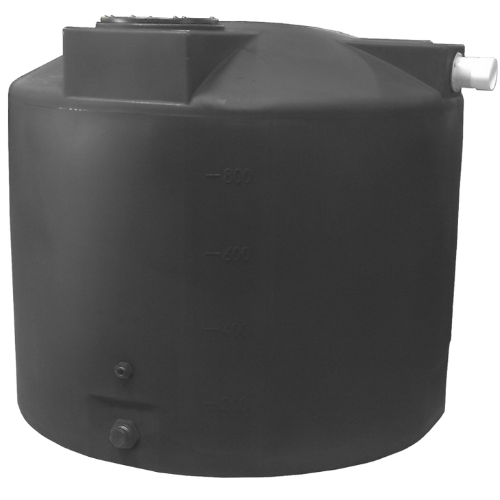 Bushman 1000 Gallon Plastic Vertical Rainwater Harvesting Tank in Black