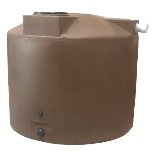 Bushman 1000 Gallon Plastic Vertical Rainwater Harvesting Tank in Dark Brown