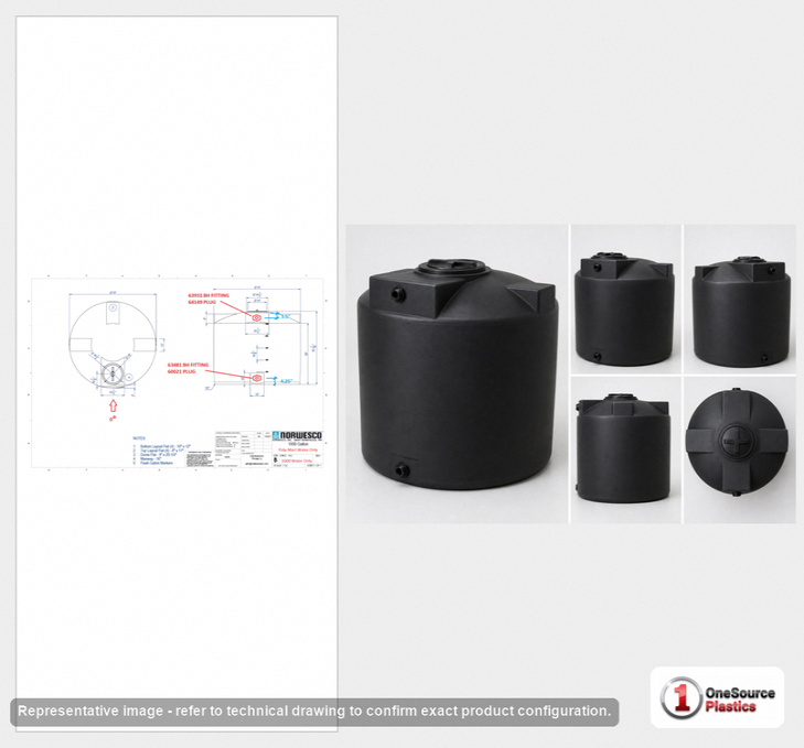 Bushman 1000 Gallon Plastic Vertical Water Storage Tank in Black