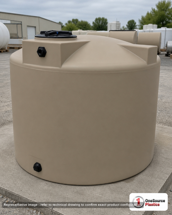 Bushman 1000 Gallon Plastic Vertical Water Storage Tank in Mocha. Manufacturer part number BM-30750.