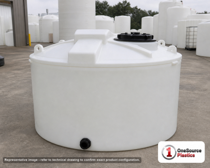 Snyder Industries 1000 Gallon XLPE Vertical Storage Tank 1.9SG in White. 1000 gallon capacity; Cross-Linked Polyethylene