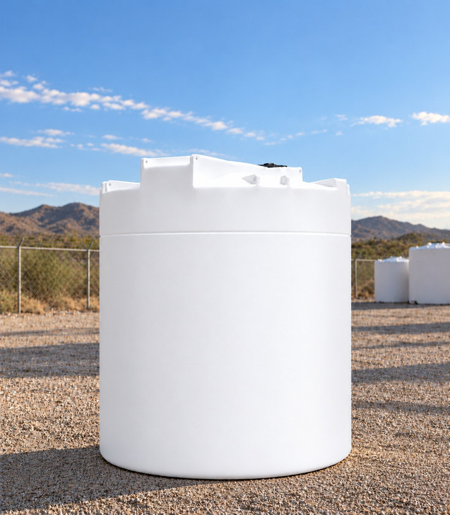 Snyder 10500 Gallon White 1.35 SG Vertical Tank, 142 in dia, no fitting, OneSource Plastics yard