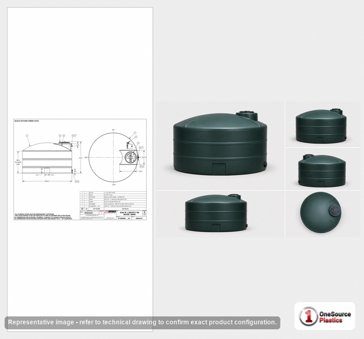 Snyder Industries 1100 Gallon Plastic Vertical Water Storage Tank in Green