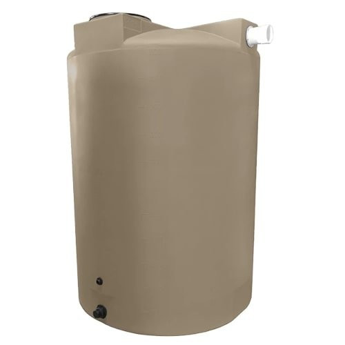 Bushman 1150 Gallon Plastic Vertical Rainwater Harvesting Tank in Mocha