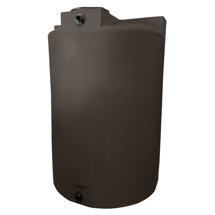Bushman 1150 Gallon Plastic Vertical Water Storage Tank in Dark Brown
