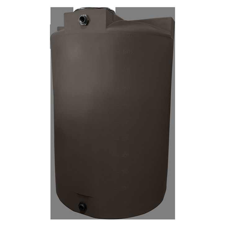 Bushman 1150 Gallon Plastic Vertical Water Storage Tank in Dark Brown