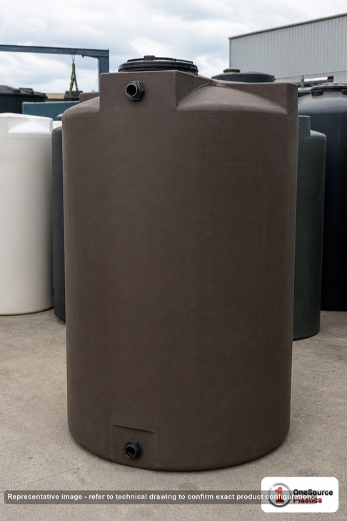 Bushman 1150 Gallon Plastic Vertical Water Storage Tank in Dark Brown. Manufacturer part number BM-30356.