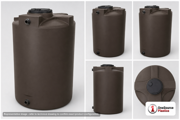 Bushman 1150 Gallon Plastic Vertical Water Storage Tank in Dark Brown