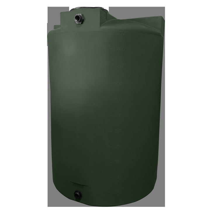 Bushman 1150 Gallon Plastic Vertical Water Storage Tank in Dark Green