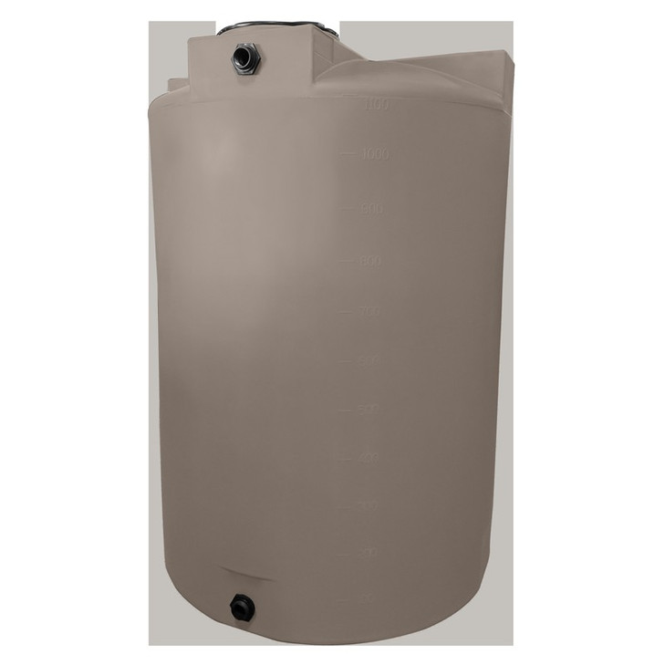 Bushman 1150 Gallon Plastic Vertical Water Storage Tank in Mocha