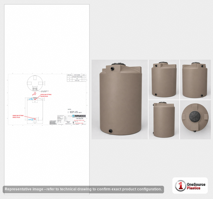 Bushman 1150 Gallon Plastic Vertical Water Storage Tank in Mocha