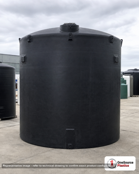 Snyder Industries 12,500 Gallon Vertical Storage Tank 1.5 SG in Black. 12500 gallon capacity; High Density Linear