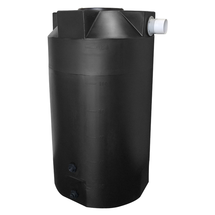 Bushman 125 Gallon Plastic Vertical Rainwater Harvesting Tank in Black