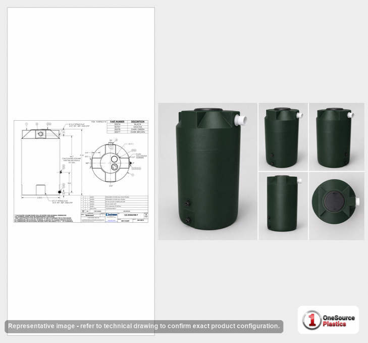 Bushman 125 Gallon Plastic Vertical Rainwater Harvesting Tank in Green