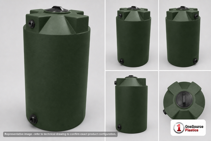Bushman 125 Gallon Plastic Vertical Water Storage Tank in Green